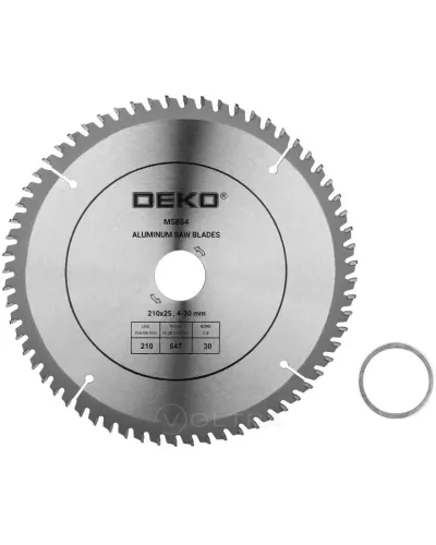  Диск пильный по алюминию D210х30мм 64T Deko MSB64 (063-4350)