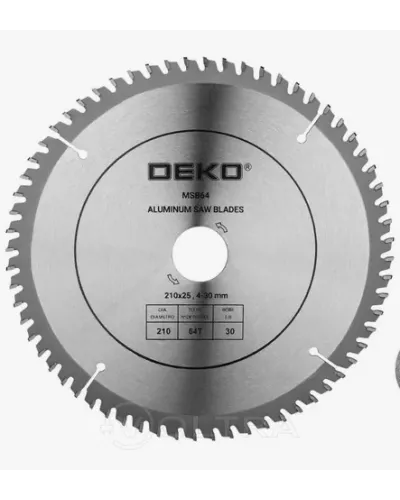  Диск пильный по алюминию D210х30мм 64T Deko MSB64 (063-4350)