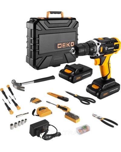 Дрель-шуруповерт аккумуляторная Deko DKCD20FU-Li SET 104 (063-4178)