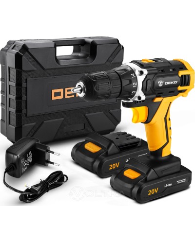 Дрель-шуруповерт аккумуляторная Deko DKCD20FU-Li SET 63-2 (063-4093)
