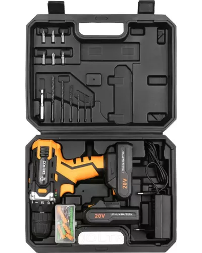 Дрель-шуруповерт аккумуляторная Deko DKCD20FU-Li SET 63-2 (063-4093)