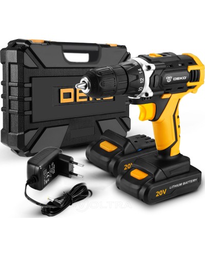 Дрель-шуруповерт аккумуляторная Deko DKCD20FU-Li SET 63 (063-4103)
