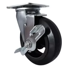 Большегрузное обрезиненное поворотное колесо с тормозом SCdb 42