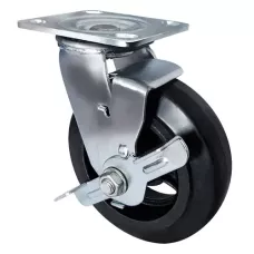 Большегрузное обрезиненное поворотное колесо с тормозом SCdb 63