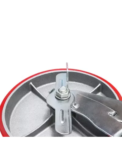 Большегрузное полиуретановое поворотное колесо с тормозом SCpb 42