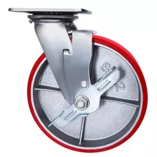 Большегрузное полиуретановое поворотное колесо с тормозом SCpb 63