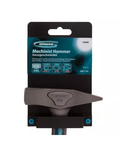 Молоток слесарный, цельнокованый, трехкомпонентная рукоятка, 300 г Gross