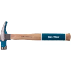 Молоток-гвоздодер, 380 г, угол 75, магнит, American hickory GROSS 10413