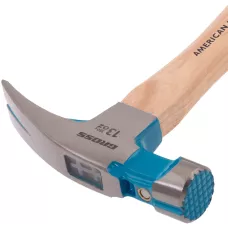Молоток-гвоздодер, 380 г, угол 75, магнит, American hickory GROSS 10413