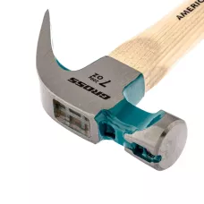 Молоток-гвоздодер, 200 г, угол 45, магнит, American hickory GROSS 10414