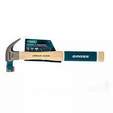 Молоток-гвоздодер, 200 г, угол 45, магнит, American hickory GROSS 10414