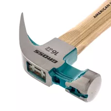Молоток-гвоздодер, 450 г, угол 75, магнит, American hickory GROSS 10418