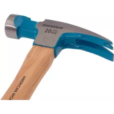 Молоток-гвоздодер, 560 г, угол 75, магнит, American hickory GROSS 10419