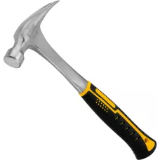 Молоток-гвоздодер DENZEL 350 г, цельнометаллический, двухкомпонентная рукоятка