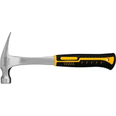 Молоток-гвоздодер DENZEL 350 г, цельнометаллический, двухкомпонентная рукоятка