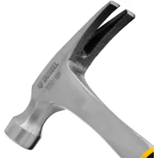 Молоток-гвоздодер DENZEL 350 г, цельнометаллический, двухкомпонентная рукоятка