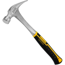 Молоток-гвоздодер DENZEL 450 г, цельнометаллический, двухкомпонентная рукоятка