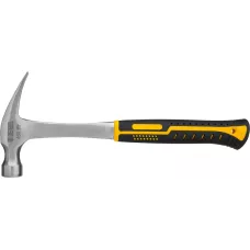 Молоток-гвоздодер DENZEL 450 г, цельнометаллический, двухкомпонентная рукоятка