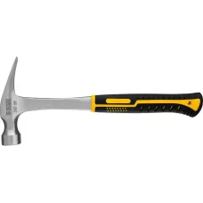 Молоток-гвоздодер DENZEL 560 г, цельнометаллический, двухкомпонентная рукоятка