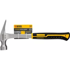Молоток-гвоздодер DENZEL 560 г, цельнометаллический, двухкомпонентная рукоятка