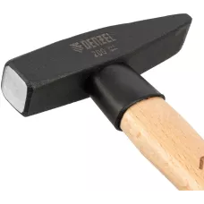 Молоток слесарный DENZEL 200 г, кованый квадратный боек, буковая рукоятка