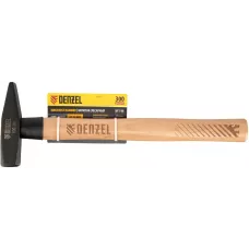 Молоток слесарный DENZEL 300 г, кованый квадратный боек, буковая рукоятка
