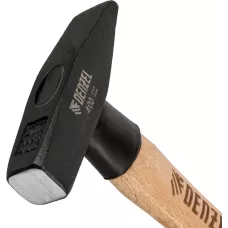 Молоток слесарный DENZEL 400 г, кованый квадратный боек, буковая рукоятка