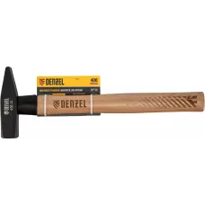 Молоток слесарный DENZEL 400 г, кованый квадратный боек, буковая рукоятка