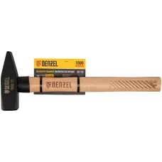 Молоток слесарный DENZEL 1000 г, кованый квадратный боек, буковая рукоятка