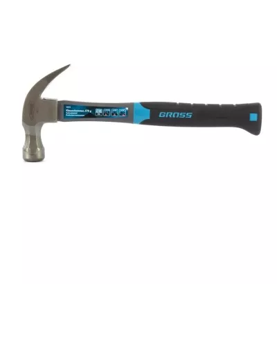 Молоток-гвоздодер, 570 г, фибергласовая трехкомпонентная рукоятка Gross