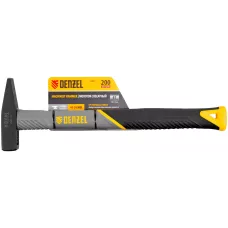 Молоток слесарный DENZEL 200 г, кованый, фибергласовая  рукоятка c TPR покрытием