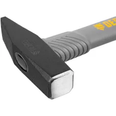 Молоток слесарный DENZEL 500 г, кованый, фибергласовая  рукоятка c TPR покрытием