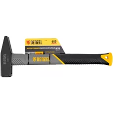 Молоток слесарный DENZEL 600 г, кованый, фибергласовая  рукоятка c TPR покрытием