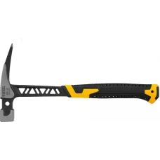 Молоток кровельщика DENZEL 600 г, цельнокованый, боек с магнитом, двухкомп. обрезин. рук-ка