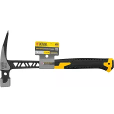 Молоток кровельщика DENZEL 600 г, цельнокованый, боек с магнитом, двухкомп. обрезин. рук-ка