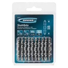 Набор бит двухстор. GROSS, PH2-PH1х45мм, сталь S2, 10шт 11211