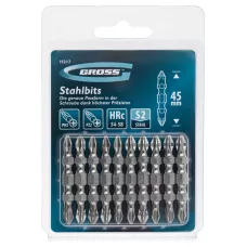 Набор бит двухстор. GROSS, PH2-PZ2х45мм, сталь S2, 10шт 11217