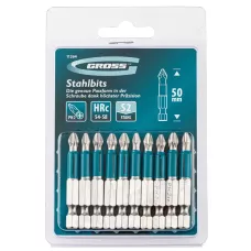 Набор бит PH2 х 50, сталь S2, 10 шт. GROSS 11264