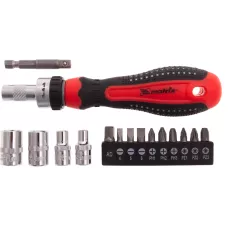 Отвёртка реверсивная с набором бит и насадок торцевых MATRIX 11332