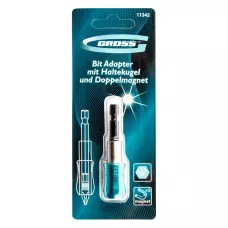 Адаптер для бит GROSS с держателем и двойным магнитом, 1/4" 11342