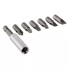 Набор бит, магнитный адаптер для бит, сталь 45Х, 7 предм., в пласт. боксе SPARTA 113945