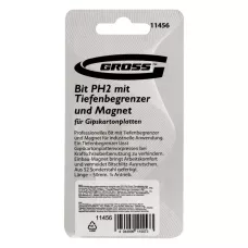 Бита GROSS PH 2x50 мм с ограничителем и магнитом, для ГКЛ, S2 11456