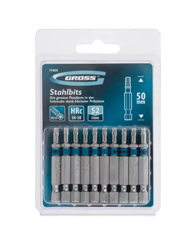 Бита Torx 15 х 50, сталь S2, 10 шт. Gross