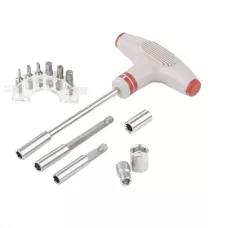 Отвертка с Т-образной ручкой и набором насадок, 36 шт MATRIX 11572