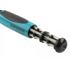 Отвертка реверсивная GROSS, механизм SmartPush mini 11 шт, CrMo 11609
