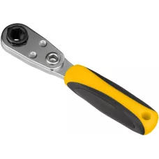 Ключ-трещотка DENZEL для бит 1/4", 52 зуба, CrMo, адаптер для торцевых головок