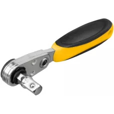 Ключ-трещотка DENZEL для бит 1/4", 52 зуба, CrMo, адаптер для торцевых головок