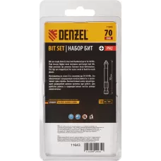 Бита DENZEL PH2х70, сталь S2, цилиндр., 10 шт. Е 6,3