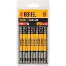 Бита DENZEL PH2х90, сталь S2, цилиндр., 10 шт. Е 6,3