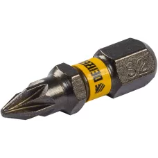 Бита DENZEL PZ1х25, сталь S2, шестигранный профиль, 10 шт. Е 6,3